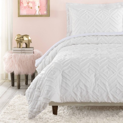 Twin/twin Extra Long Teen Diamond Clip Dot Comforter Set White - Makers  Collective : Target