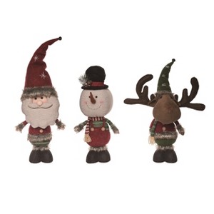 Transpac Plush Standing Holiday Pal Set of 3 Christmas Home Decorations - 1 of 1