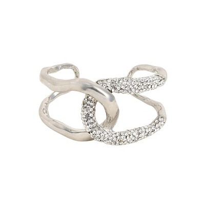 SOHI Women's Metallic Silver The Opposta Cuff Bracelet