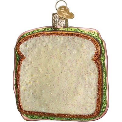 Handcrafted Glass Ham and Cheese Sandwich Ornament