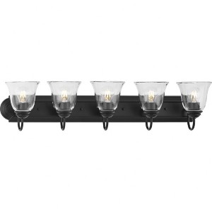 Progress Lighting, Calhoun Collection, 5-Light Vanity Light, Matte Black, Clear Glass Shades, Material: Steel - 1 of 4