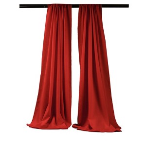 Slickblue Pack of 2 Polyester Backdrop Drapes – 96"H x 58"W, Rod Pocket, Semi Sheer, Serged Edges, 41 Colors Options - 1 of 3