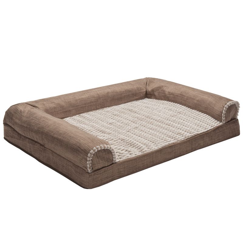 FurHaven Luxe Fur & Performance Linen Cooling Gel Sofa Dog Bed, 5 of 6