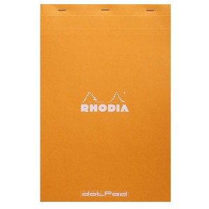 Rhodia Staplebound Notepad - Dot grid 80 sheets - 8 1/4 x 12 1/2 - Orange cover - 1 of 3
