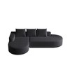 108.5'' Chenille Modern Curved Sectional Sofa with 3 Pillows, Modular Free Combination, and L-Shaped Design - 3 of 4