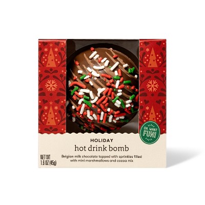 Holiday Hot Chocolate Drink Bomb - Belgian Milk Chocolate Topped with Sprinkles - 1.6oz/1ct - Favorite Day™