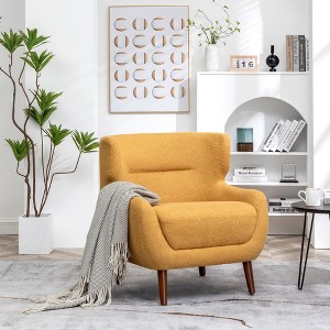 DYHOME Tufted Accent Chair, Wingback Upholstered Armchair for Living Room, Bedroom - 1 of 4