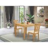 HomeStock 3-Piece Natural Brown Oak Finish Solid Wood Top Dining Table Set - 2 of 4
