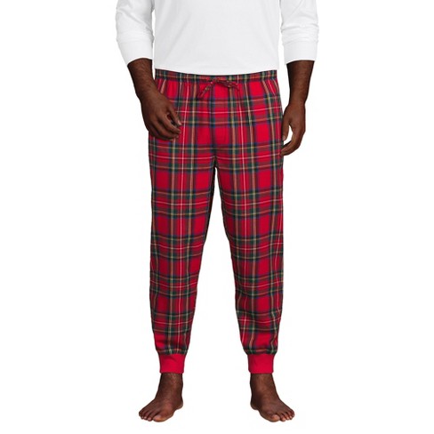 Lands' End Men's Big Flannel Jogger Pajama Pants - 4x Big - Rich