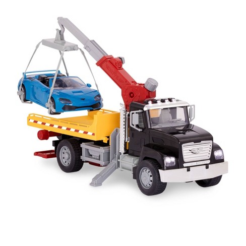 DRIVEN by Battat – Large Toy Truck with Car and Crane Arm – Tow Truck