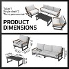 GDFStudio Outdoor 5-Seater Aluminum and Olefin Fabric Chat Set with Washable Cushions - 3 of 4