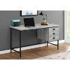 Monarch Specialties Computer Desk Home Office Laptop Storage Drawers 55InchL Work Metal Laminate Grey Black Contemporary Modern - 2 of 4