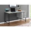 Monarch Specialties Computer Desk Home Office Laptop Storage Drawers 55InchL Work Metal Laminate Grey Black Contemporary Modern - image 2 of 4