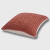 20"x20" Marled Sweater Knit Chenille Faux Shearling Reversible Throw Pillow Rose - freshmint - 2 of 4