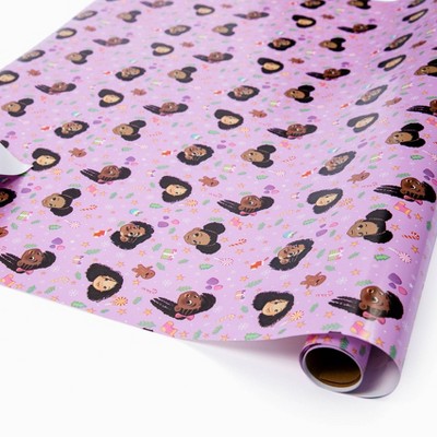 27 sq ft Children with Gumdrops Gift Wrap Purple - Greentop Gifts
