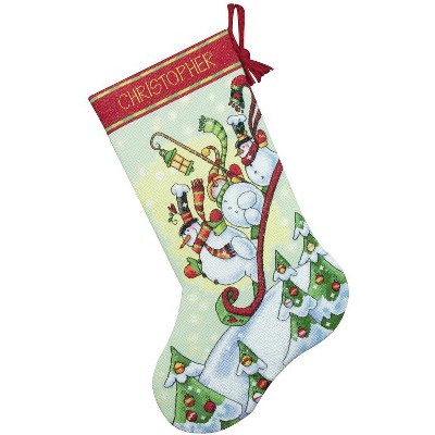 Dimensions Counted Cross Stitch Kit 16" Long-Sledding Snowmen Stocking (14 Count)