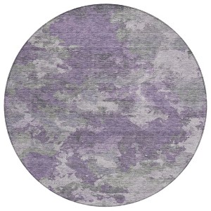 Purple And Gray Abstract Washable Indoor Outdoor Area Rug - 1 of 4