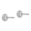 Black Bow Jewelry 5mm Bezel Set Cubic Zirconia Stud Earrings in 14k White Gold - 2 of 4