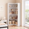 Acekool Corner Bookshelf, 71.8" Tall L-Shaped 5-Tier Bookcase, Farmhouse Display Shelf, Large Heavy Duty Storage for Living Room, Office, Black - 4 of 4