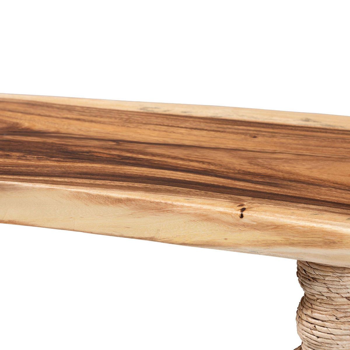 bali & pari Nasnan Teak Wood Console Table with Seagrass Legs Entryway Table Brown - thumbnail 5