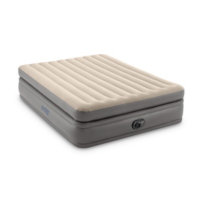 Intex Dura Beam Plus Prime Comfort Fiber-Tech Elevated Technology Home Air Mattress Bed with Electric Built-In Pump, Queen