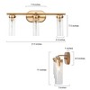 LNC Ellan 21.5-in 3-Lights Gold and Clear Glass Modern/Contemporary Vanity Lightss - 3 of 4