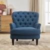 TOAOTBNBO Vintage-Inspired Accent Chair with Curved Backrest, Upholstered Fabric Arm Chair with Solid Wood Oversized Lounge Chairs for Bedroom - 4 of 4