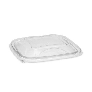 Pactiv Evergreen EarthChoice Recycled PET Container Lid, For 8/12/16 oz Container Bases, 5.5 x 5.5 x 0.38, Clear, Plastic, 504/Carton - 1 of 4
