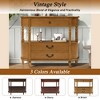 CIPACHO Cherry Retro Curved Wood Console Table 3 Drawers 43 Inch Entry Sofa Table with Storage Shelf Solid Wood Legs for Living Room Hallway - 4 of 4
