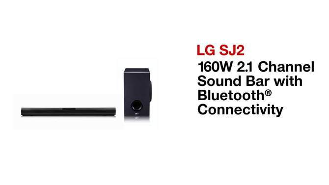 LG 2.1 Ch 160W Sound Bar with Bluetooth Connectivity (SJ2), 2 of 10, play video