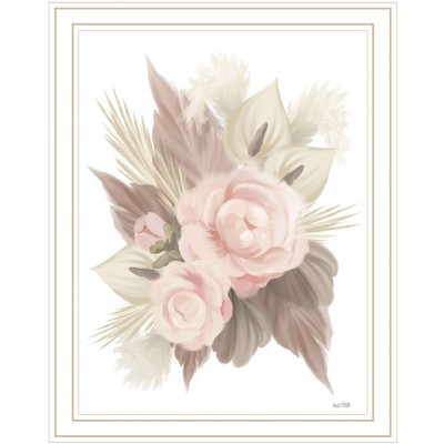 HomeRoots BOHEMIAN BOUQUET White Framed Print Wall Art