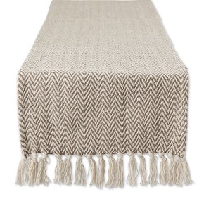 Design Imports Brown Chevron Handloom Table Runner 15X72 - 1 of 4