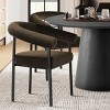 5-Piece Dining Set for 4 ,Wood 46" Round Dining Table with Upholstered Velvet Dining Chairs with Metal Legs for Dining Room-Tanpinhause - 3 of 4