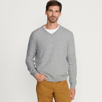 Lands' End Men's Fine Gauge Cashmere V-neck Sweater