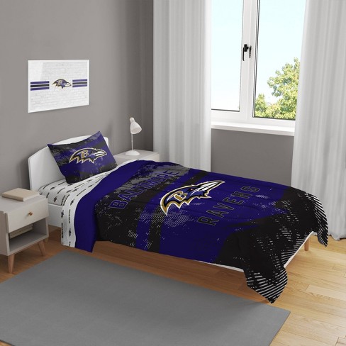 NFL Minnesota Vikings Slanted Stripe Twin Bed in a Bag Set - 4pc