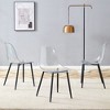 PAGED Set of 3 Transparent Dining Chairs,Armless Chairs with Metal Legs for Home,Kitchen,Living Room,Restaurant - 2 of 4