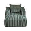 62.5" Corduroy Sponge Sofa Lounge Chair, Fluffy Modern Sleeper with Removable Footrest, No Assembly - 2 of 4