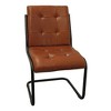 Moti Clan Leather Upholstered Side Chair with Cast Iron Frame in Mahogany - 4 of 4