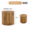 INFURNIC Coffee Tables Cylindrical Table with Patterned Design Multi-purpose Coffee Dining Workbench for Living Room, Brown, 15.7"*15.7"*15.7" - 3 of 4