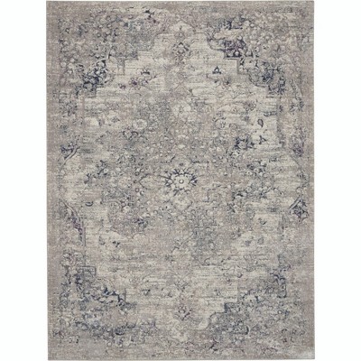 Nourison Royal Terrace Distressed Medallion Indoor Area Rug Beige Blue 5'3" x 7'3"