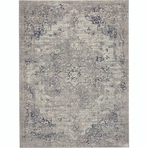 Nourison Royal Terrace Distressed Medallion Indoor Area Rug Beige Blue 5'3" x 7'3" - 1 of 4