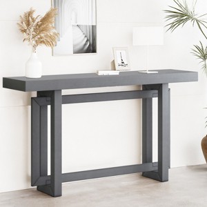 Entryway Console Table with Pine Veneer and Wood Legs, Behind Couch Table with Unique Triple Rectangle Design for Hallway, Living Room - Cuddlewood - 1 of 4