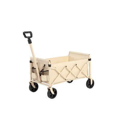 Portable Folding Beach Wagon with Heavy Duty Wheels, Large Capacity Utility Cart for Camping, Grocery, Sports, Garden, Outdoor Use-The Pop Home