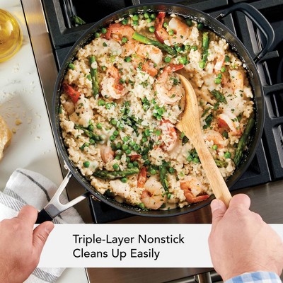 Onyx Black 5-Quart Nonstick Aluminum Saute Pan with Lid