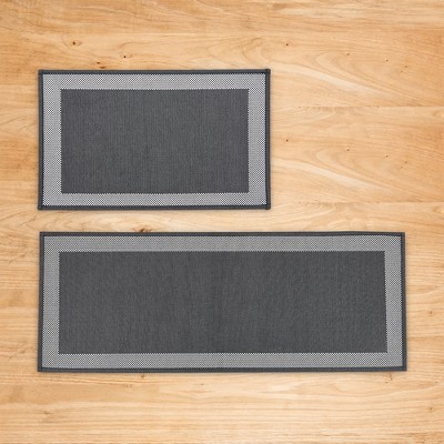 Great Bay Home Border Designed Washable 2 Pack Accent Rugs