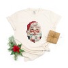 Santa Face Patchwork Print - Women's Garment Dyed Tee - 2 of 4