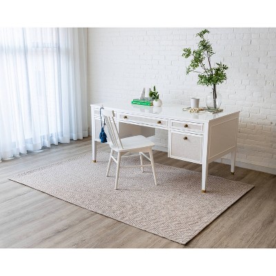 Natural Geometric Pattern Rectangular Polypropylene Rug