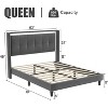 coucheta Queen Size Bed Frame Upholstered Platform with Headboard and Strong Wooden Slats,Non-Slip and Noise-Free,No Box Spring Needed, Easy Assembly - 2 of 4