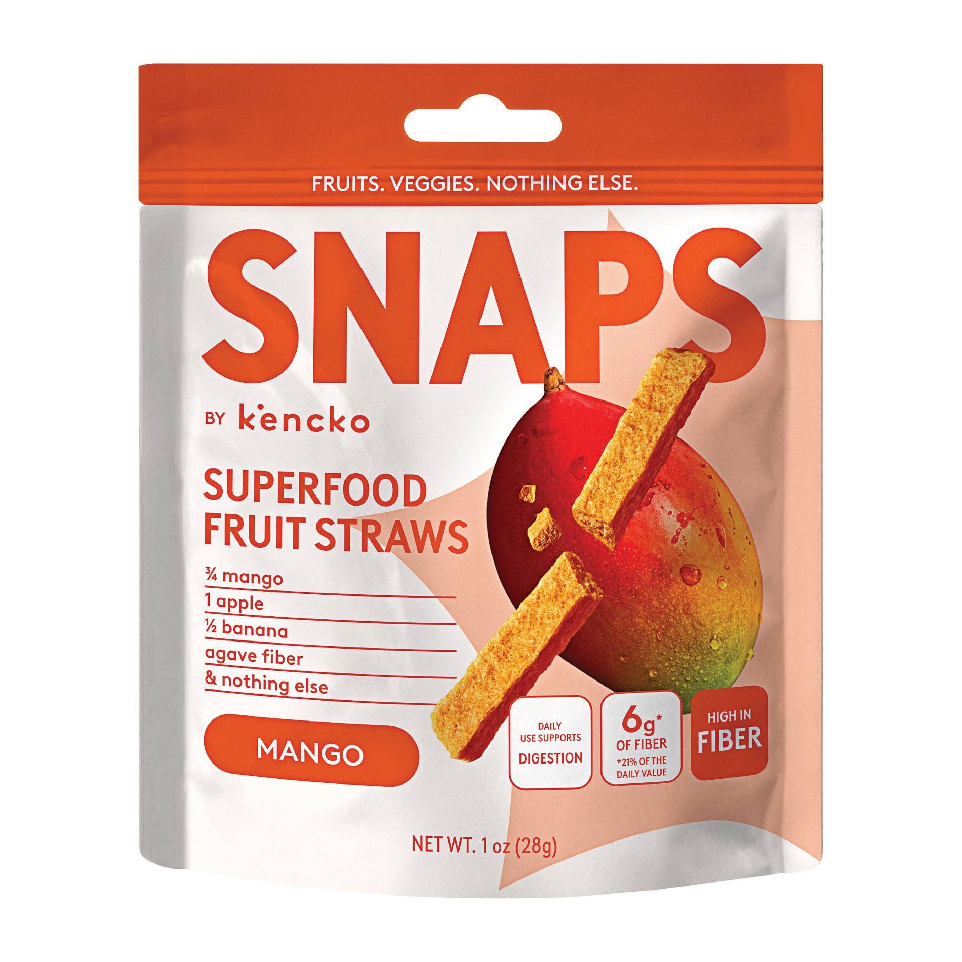 Kencko Dried Mango Fruit Snaps - 1oz