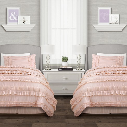 Twin/Twin XL 3pc Belle Comforter Set Blush - Lush Décor